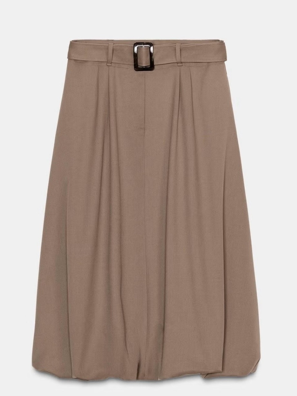 NWT Zara Taupe Brown Belted Balloon Skirt Size XS